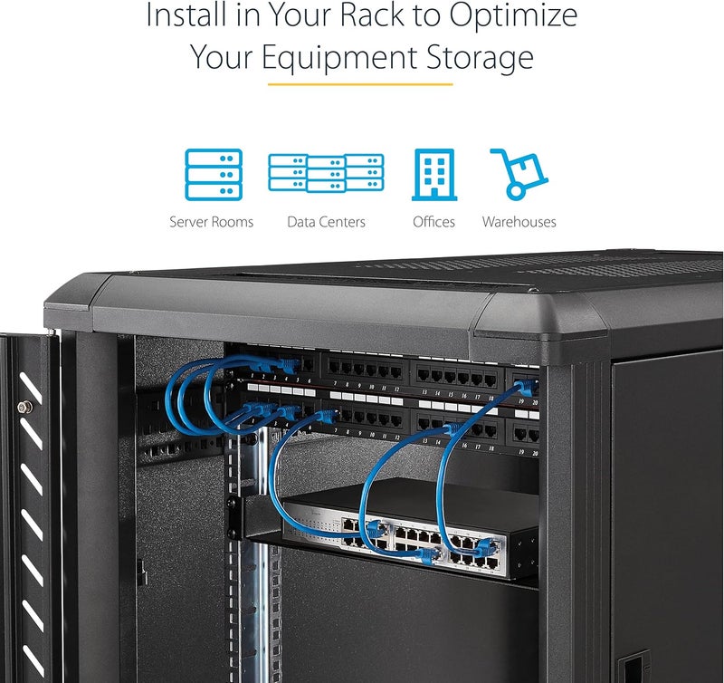 StarTech .com 1U Fixed Server Rack Mount Shelf - 10in Deep Steel Universal Cantilever Tray for 19" AV/Network Equipment Rack - 44lbs (CABSHELF1U10) - Image 4