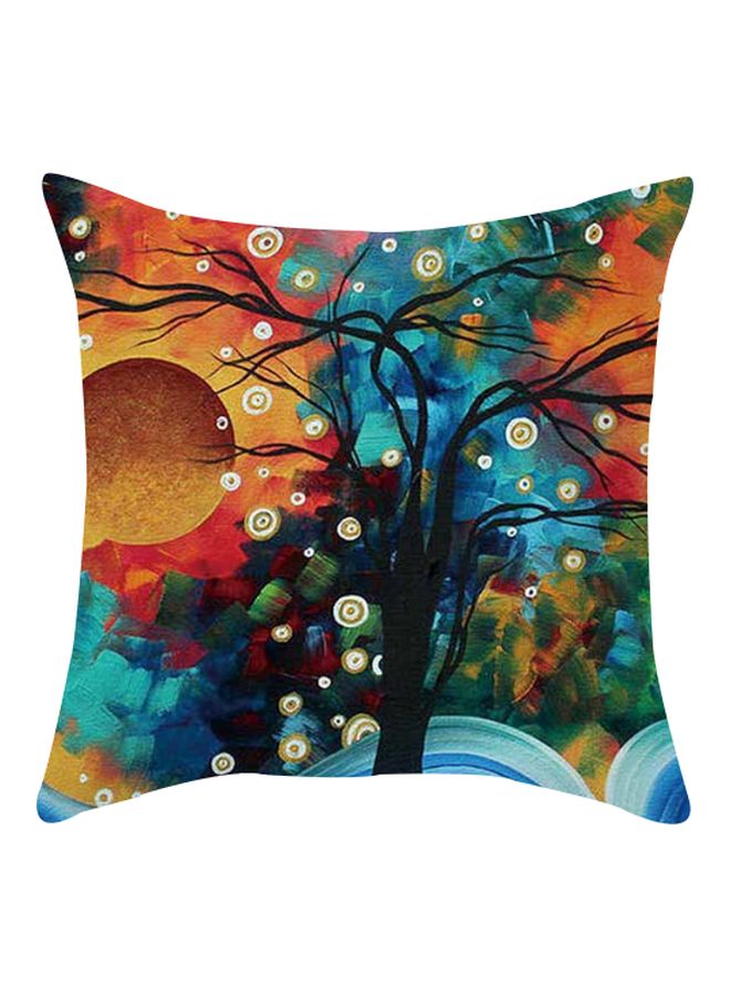 غطاء وسادة ديكور بطبعة كلاسيكية ورائعة ومزينة بشجرة متعدد الألوان 45x45سم