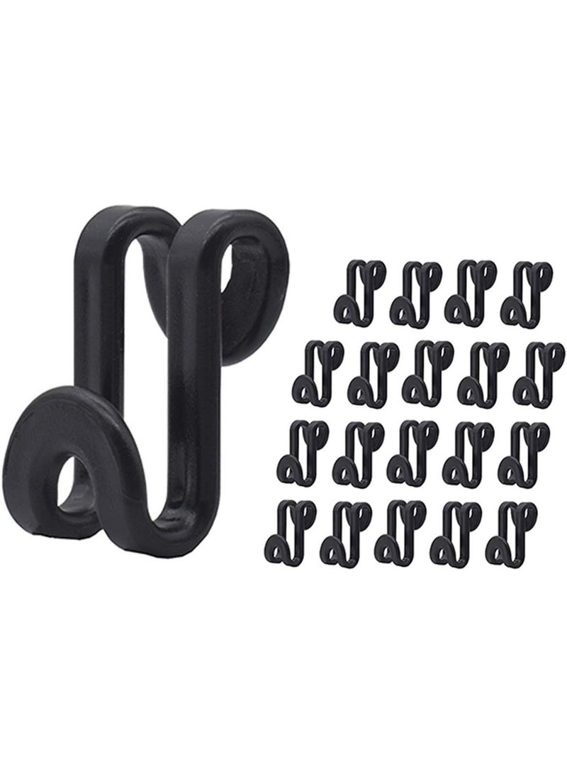 60 Pcs Clothes Hanger Connector Hooks, for Velvet Huggable Hangers, Wooden Hangers, Heavy Duty Space Saving for Closet (Black,60) - Image 1
