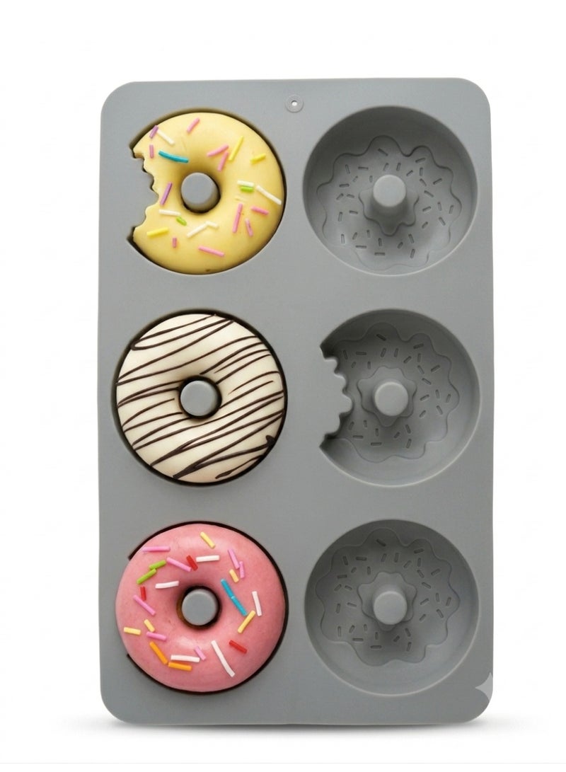 Happy Home Silicone Donut Mold with 6 Cavities 23.5 × 16.5 × 3.8 cm – LFGB Food Grade Non-Stick Flexible Baking Pan for Homemade Donuts, Heat Resistant from -30°C to 230°C, Oven, Microwave, Freezer & Dishwasher Safe, Reusable Baking Mold for Donuts, Mini Cakes, Desserts & Pastries - Image 4