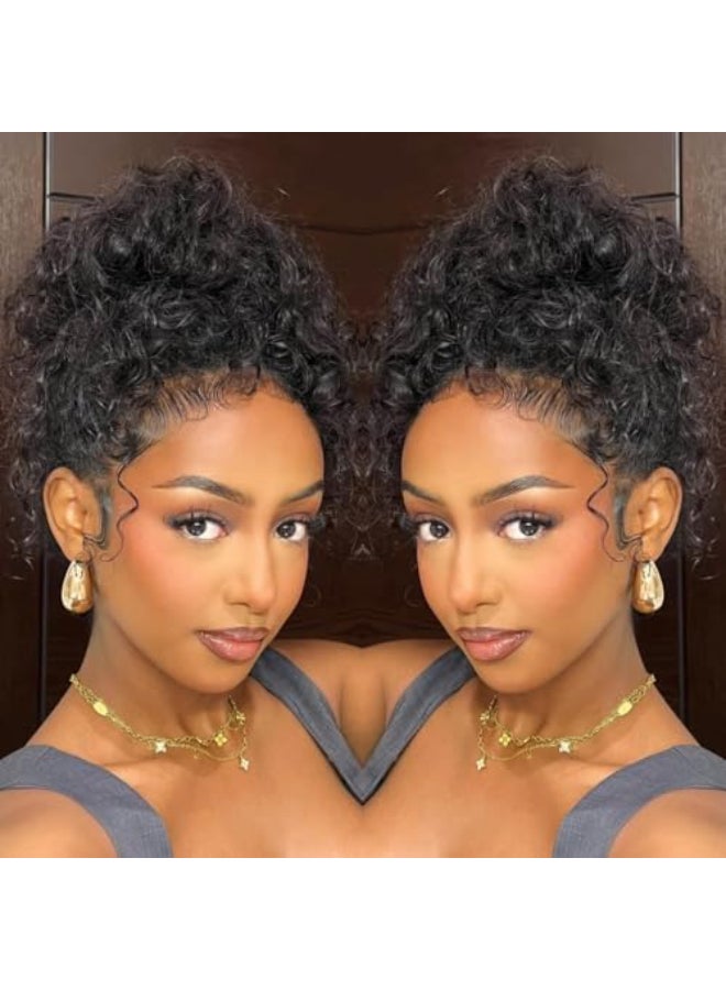 SNV Hidden Strap 360 Skinlike HD Lace Front Wigs Human Hair Water Wave Glueless Wigs Pre Plucked Pre Cut Bleached Tiny Knots 220 Density Full Lace Frontal Wig with Invisible Drawstring Sung Fit 20inch - Image 1