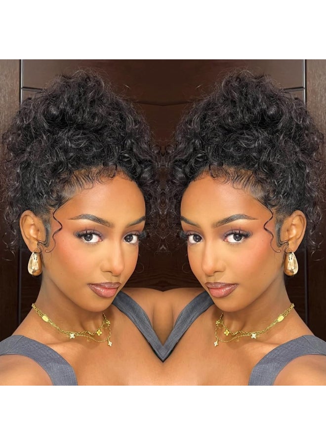 SNV Hidden Strap 360 Skinlike HD Lace Front Wigs Human Hair Water Wave Glueless Wigs Pre Plucked Pre Cut Bleached Tiny Knots 220 Density Full Lace Frontal Wig with Invisible Drawstring Sung Fit 20inch - Image 2