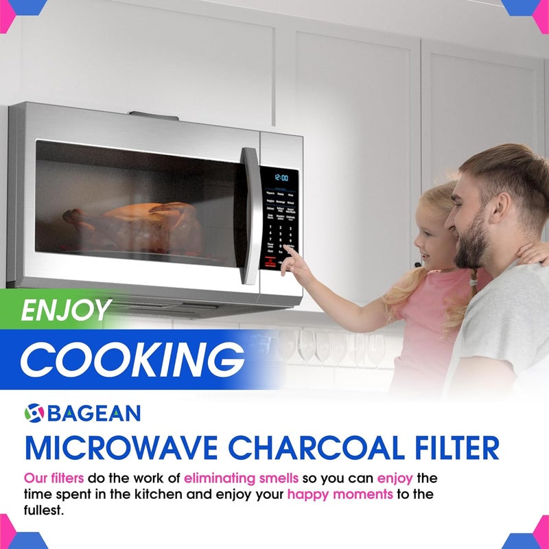Bagean Microwave Filter Replacement 8.67" x 3.95" for JX81H WB02X10956 GE Microwave Charcoal Filter - Fits Samsung Carbon Filter - Freshens and Filters Kitchen Air in Over-the-Range Oven Stove Fan (2-Pack) - Image 5