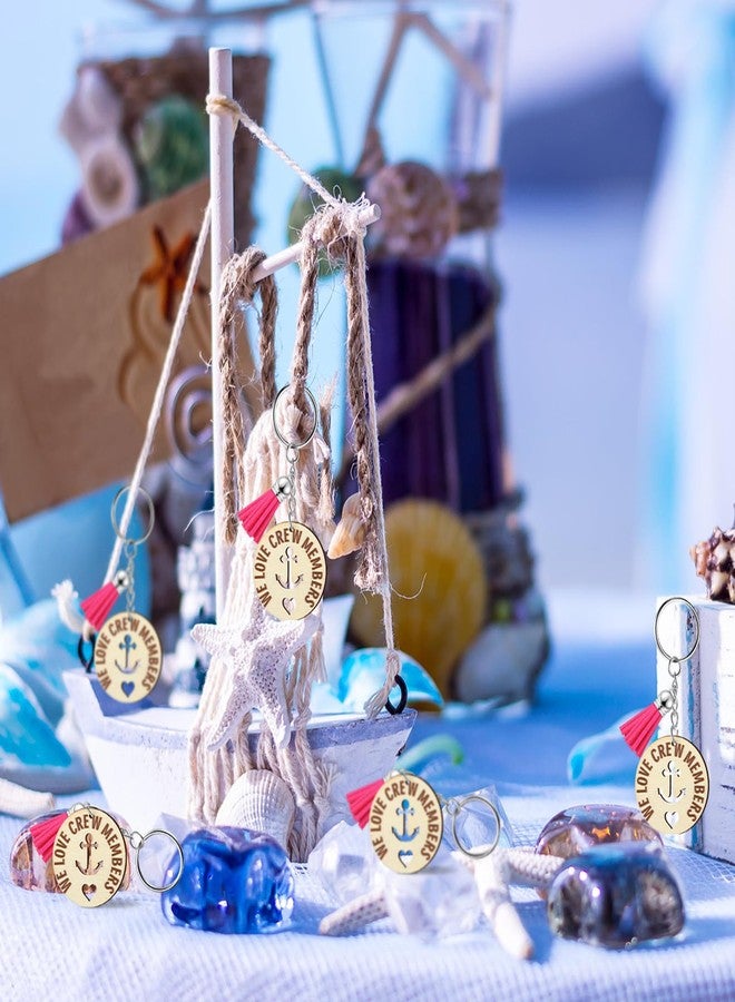 Equsion 24 Pcs Anchor Keychain Bulk Wooden Cruise Keychain Nautical Party Favors Cruise Gift Exchange Ideas Wedding Favors for Guests Nautical Souvenirs Gifts - Image 5