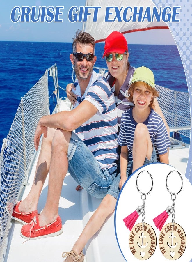 Equsion 24 Pcs Anchor Keychain Bulk Wooden Cruise Keychain Nautical Party Favors Cruise Gift Exchange Ideas Wedding Favors for Guests Nautical Souvenirs Gifts - Image 4