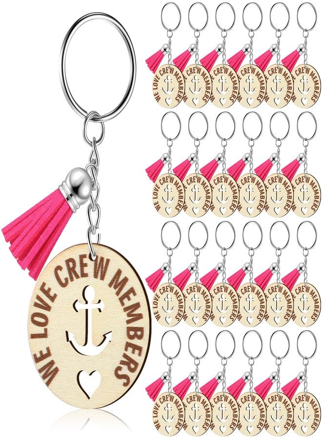 Equsion 24 Pcs Anchor Keychain Bulk Wooden Cruise Keychain Nautical Party Favors Cruise Gift Exchange Ideas Wedding Favors for Guests Nautical Souvenirs Gifts - Image 1