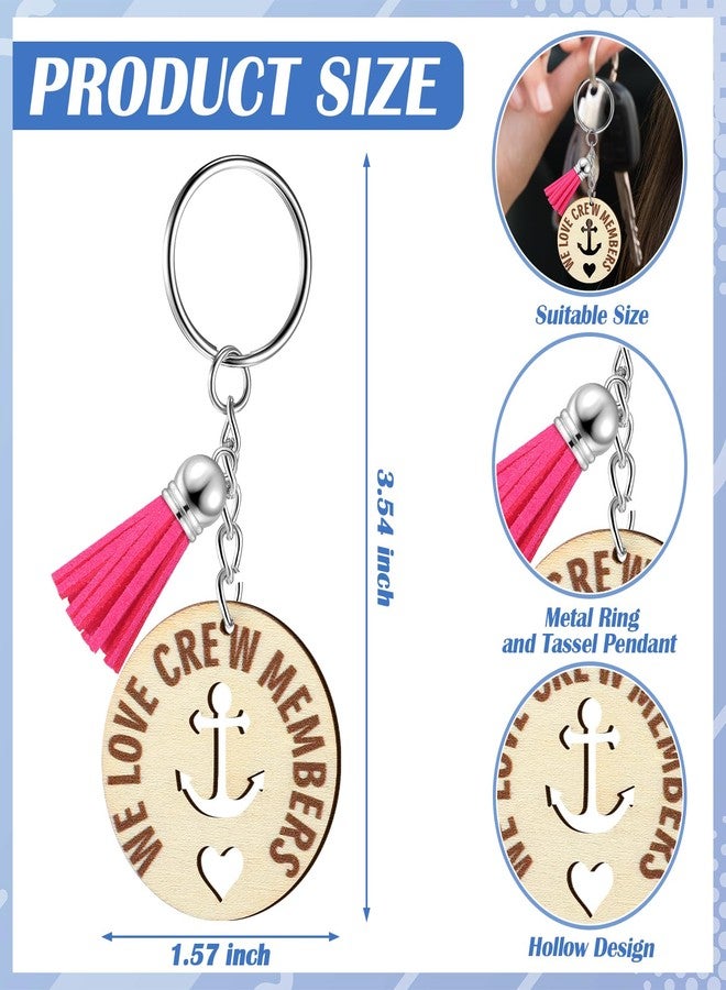 Equsion 24 Pcs Anchor Keychain Bulk Wooden Cruise Keychain Nautical Party Favors Cruise Gift Exchange Ideas Wedding Favors for Guests Nautical Souvenirs Gifts - Image 3
