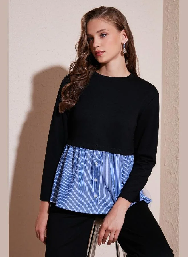 Lela Lela Crew Neck Shirt Oversize Fit OYSHO Fabric Sweatshirt Women's SWEAT 5865880