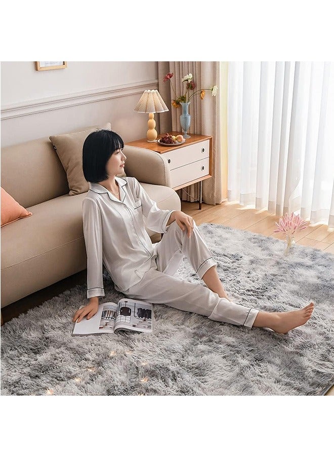 LENND Area Rugs for Bedroom Living Room Fluffy  Fur Rug for Kids Nursery Dorm Room Cozy Furry Rugs Plush Throw Rug  Decorative Accent Rug for Indoor Home Floor Carpet 120 x 160 cm(Grey)  - Image 3