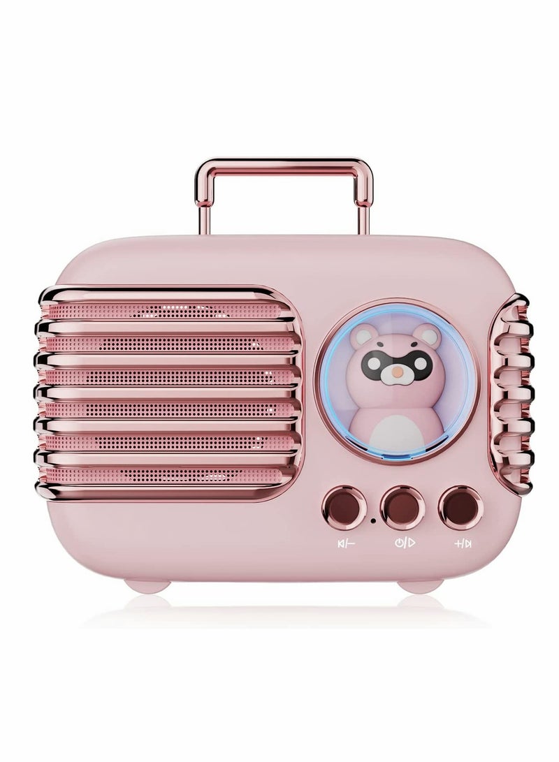 Excefore Bluetooth Speaker Portable Bluetooth Speaker Wireless Retro Speaker with Built-in Mic Decor,TF,Vintage Mini Speaker for Kitchen Desk Bedrooms Accessories Party Outdoors for Android iOS - Image 1