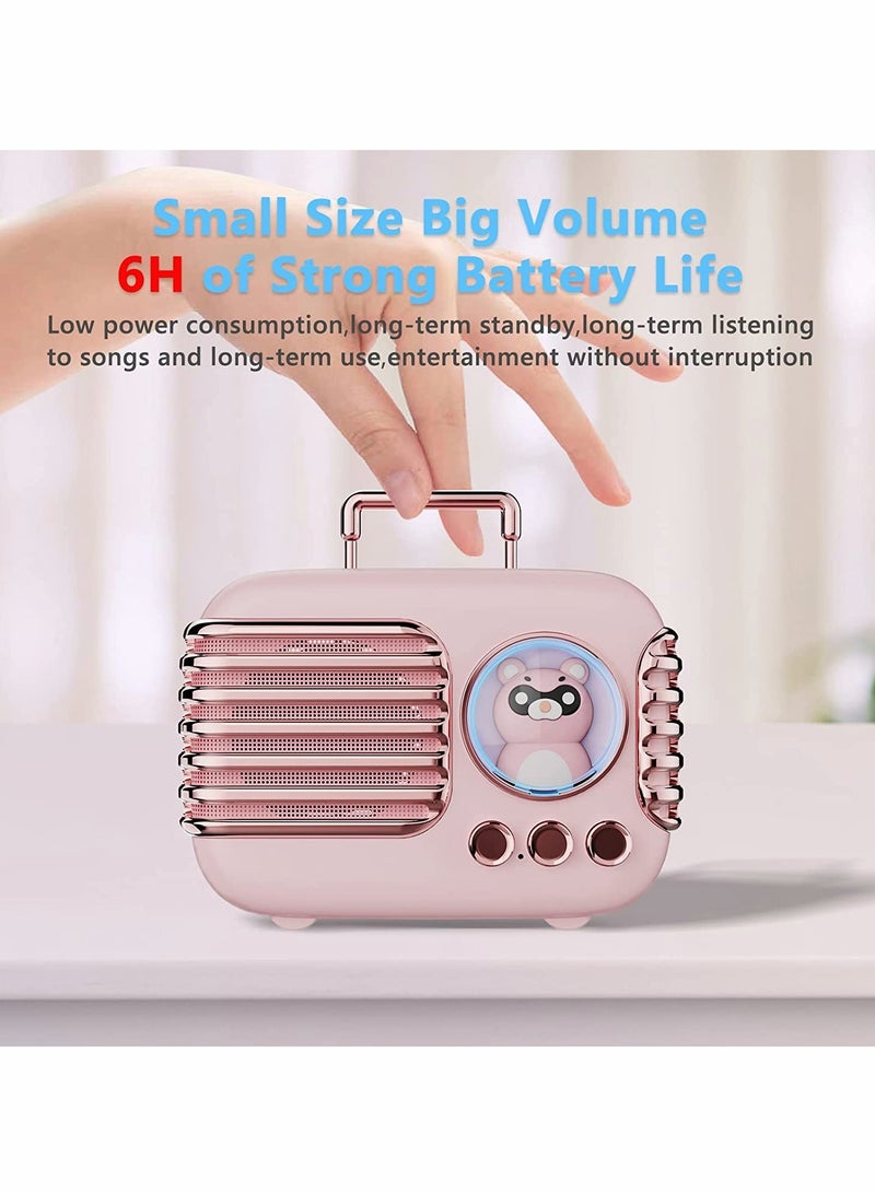 Excefore Bluetooth Speaker Portable Bluetooth Speaker Wireless Retro Speaker with Built-in Mic Decor,TF,Vintage Mini Speaker for Kitchen Desk Bedrooms Accessories Party Outdoors for Android iOS - Image 5