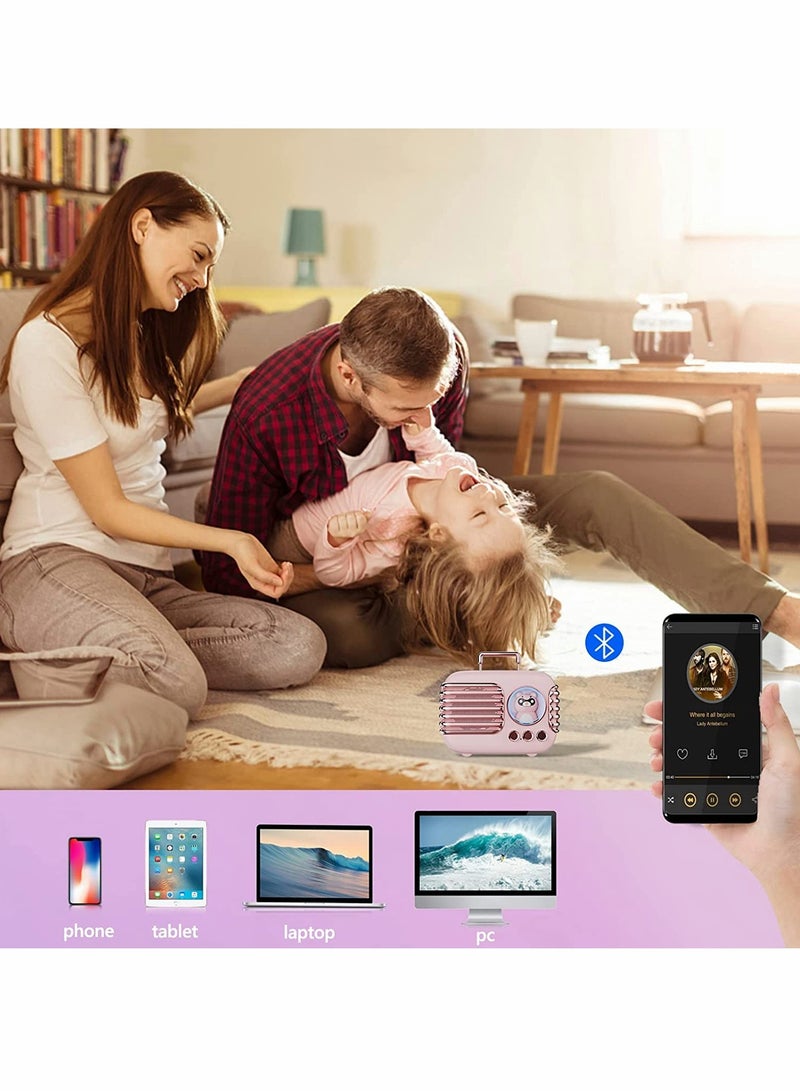 Excefore Bluetooth Speaker Portable Bluetooth Speaker Wireless Retro Speaker with Built-in Mic Decor,TF,Vintage Mini Speaker for Kitchen Desk Bedrooms Accessories Party Outdoors for Android iOS - Image 4