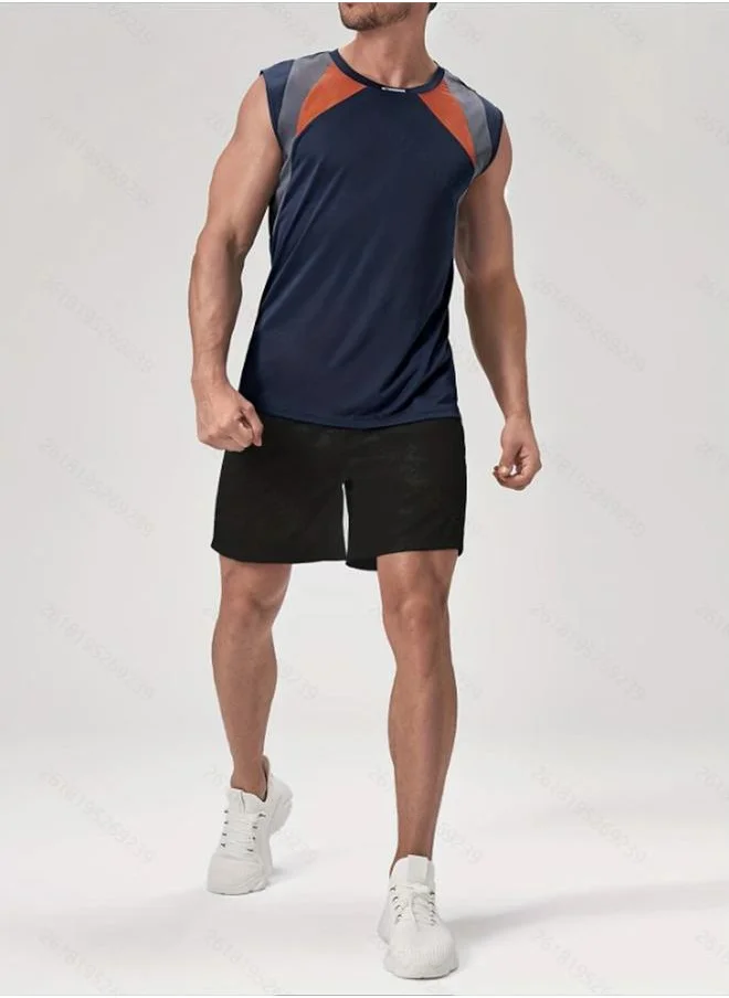 تايك تو Take Two Color Block Round Neck Tank Top