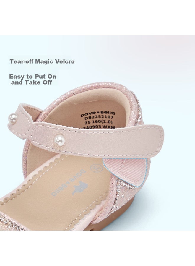 Dave & Bella Davebella Girls' Sandals, Princess Shoes, Summer Children's Shoes, Sparkling Crystal Shoes, Big Kids' Leather Shoes - Image 4