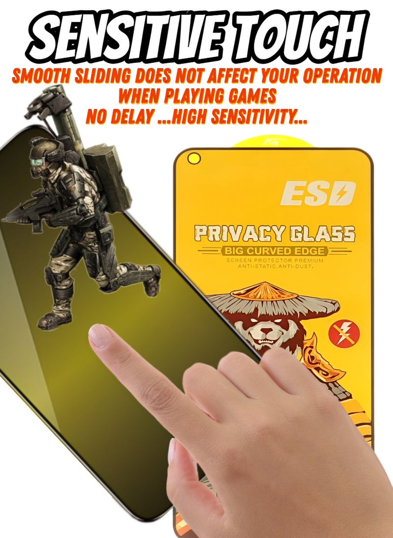 ESD Tempered Dustproof Privacy Glass Screen Protector Compatible For Samsung Galaxy M11 - Image 3