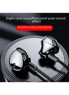 Generic BNR Headphones Are Suitable For Huawei Eight Nuclear High-quality Apple Wire-controlled Gaming Computer Mobile Phone Earplugs-Color:S6 Ultimate Edition [Enjoy Silver] Gift Box Package + Silicone Ear Cap Clip + Storage Bag  - Image 2