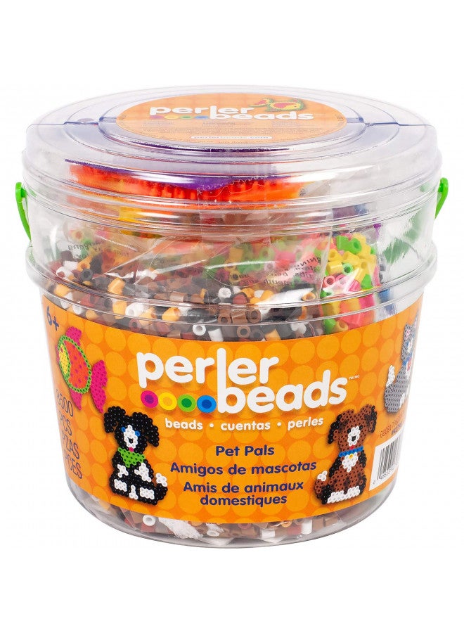 Perler Beads Pet Pals Assorted Fuse Bead Bucket, 8504 pcs, 6.5 x 6.5 x 6 - Image 1
