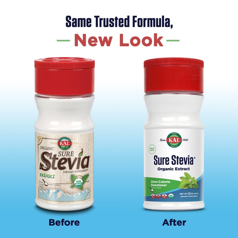 KAL Sure Stevia Extract, Organic Stevia Powder, Low Carb, Zero Calorie Sweetener, Keto Friendly, Great Taste, Low Glycemic, Vegan, Gluten Free, No Fillers, 60-Day Guarantee, Approx. 690 Servings, 1.3oz - Image 2