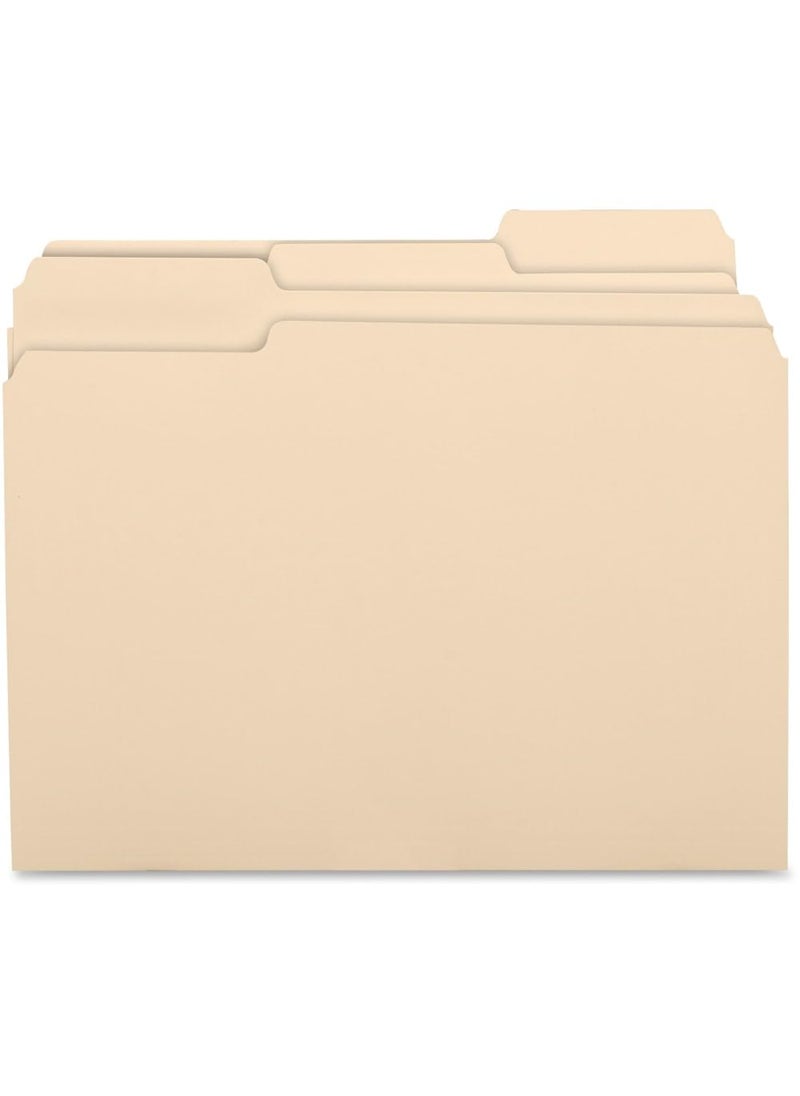 Business Source Business Source, BSN17525, 1/3 Cut 1-ply Top Tab Manila Folders, 100 / Box, Manila 
