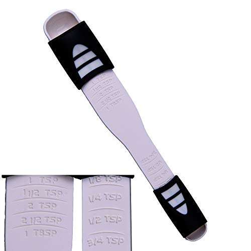 LOMILY Adjustable Measuring Spoon White,Creative Double End Adjustable Scale, Eight Stalls Measuring Spoon,Measuring Dry/Semi-Liquid Ingredients,Metering Spoon for Baking,Cooking,Coffee,Sugar,Salt,Powder. - Image 1