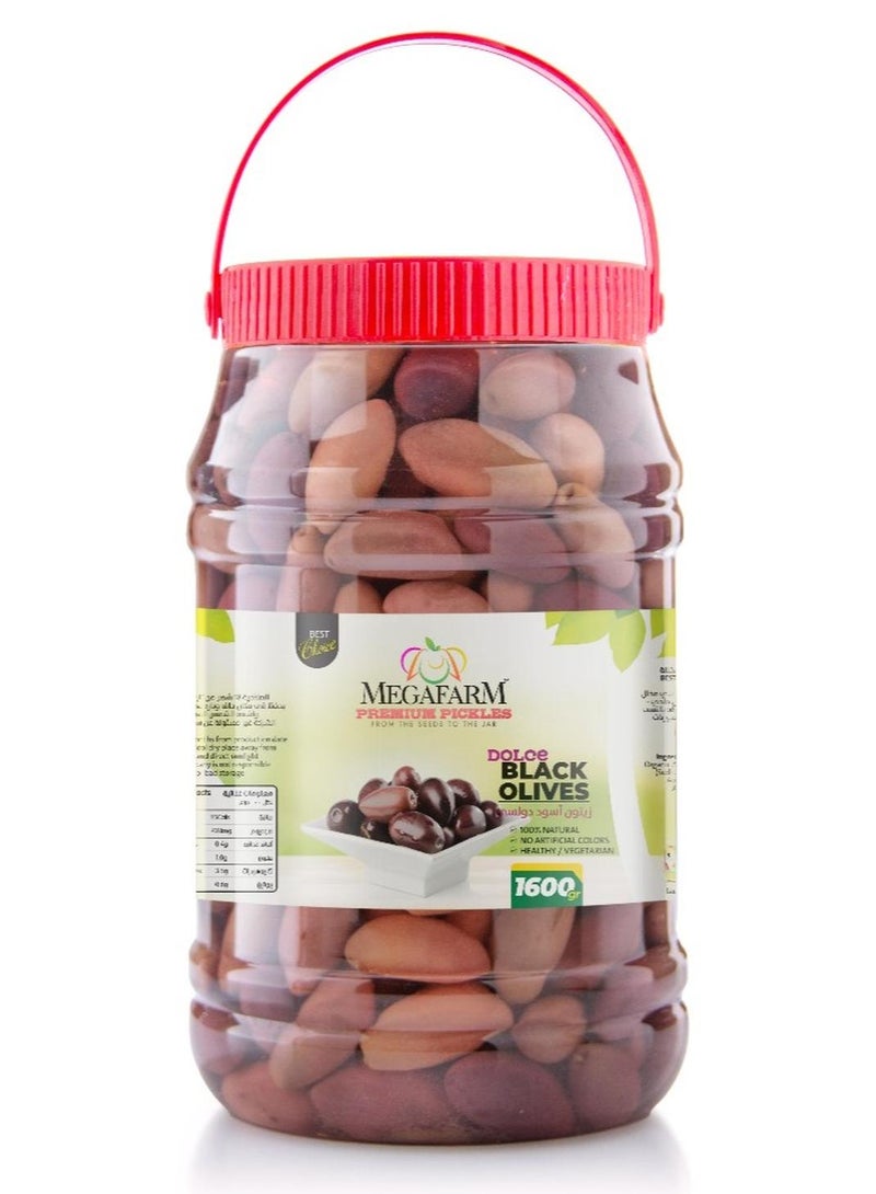 Megafarm Pickled Dolce Black Olives 1.6kg - Image 1