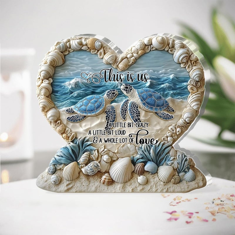 Jesuspirit - Custom-Shaped Acrylic Plaque â€“ Gift for Husband, Wife, or Couple, Birthday, Christmas Gifts For Men, Women - To My Wife, Husband (Turtle You And Me) - Image 2