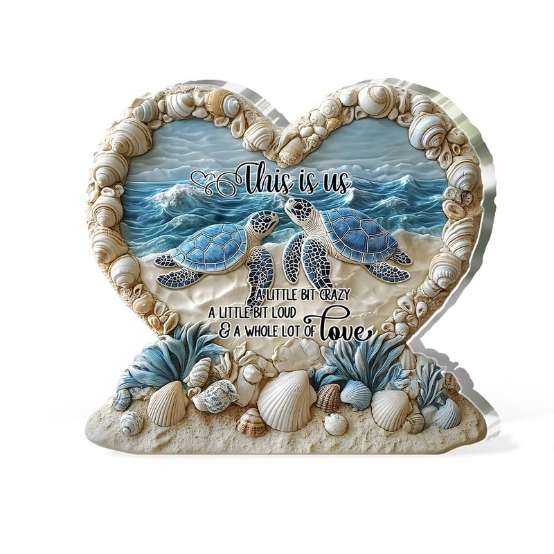 Jesuspirit - Custom-Shaped Acrylic Plaque â€“ Gift for Husband, Wife, or Couple, Birthday, Christmas Gifts For Men, Women - To My Wife, Husband (Turtle You And Me) - Image 1