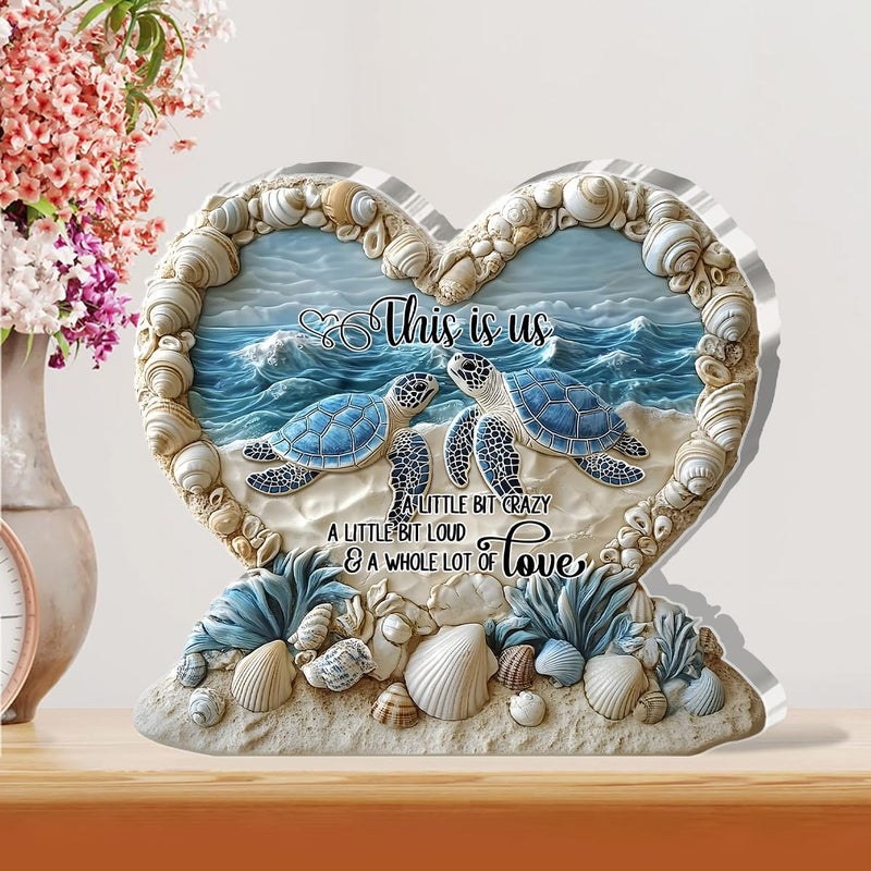 Jesuspirit - Custom-Shaped Acrylic Plaque â€“ Gift for Husband, Wife, or Couple, Birthday, Christmas Gifts For Men, Women - To My Wife, Husband (Turtle You And Me) - Image 3