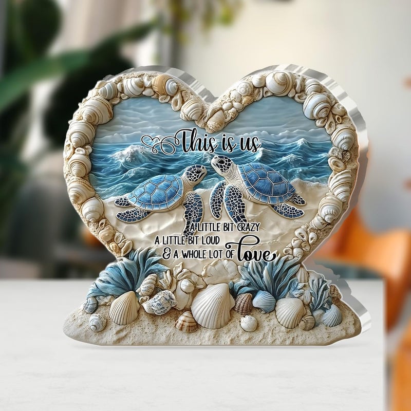 Jesuspirit - Custom-Shaped Acrylic Plaque â€“ Gift for Husband, Wife, or Couple, Birthday, Christmas Gifts For Men, Women - To My Wife, Husband (Turtle You And Me) - Image 4