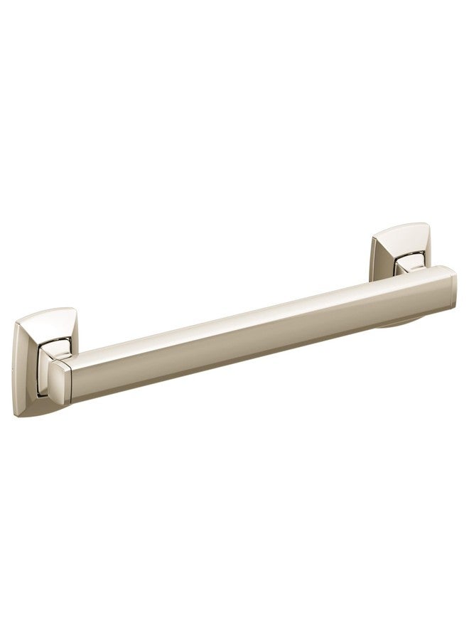 Moen YG5112NL Bathroom Safety 12-Inch Stainless Steel Transitional Bathroom Grab Bar, Polished Nickel - Image 1