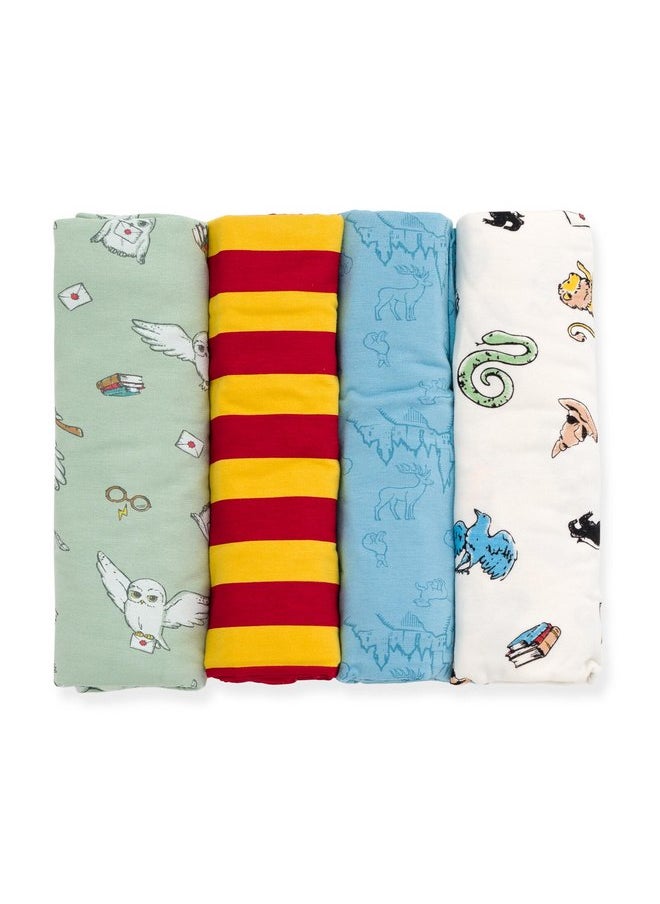 Harry Potter - Harry Potter Hedwig Owl 4 Pack Swaddles Green/Maroon/Blue/White One Size - Image 1