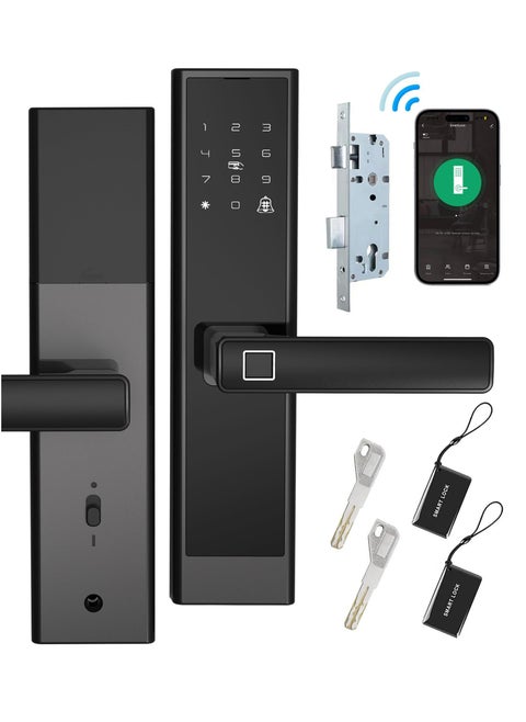 Smart Door Lock,Biometric Fingerprint Door Lock, Keyless Entry Door Lock, Door Lock with Keypad, 240-4585 Mortise Smart Door Lock, Digital Door Lock with Handle, WiFi Door Lock with APP Control