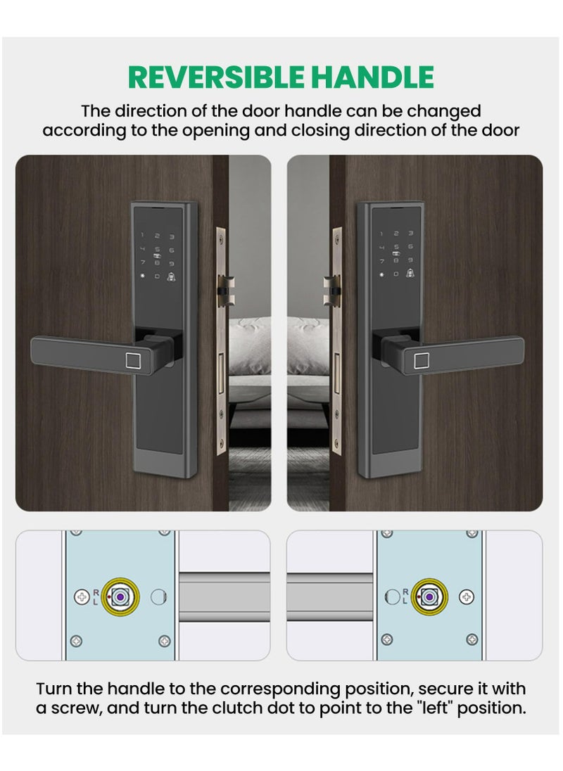 Smart Door Lock,Biometric Fingerprint Door Lock, Keyless Entry Door Lock, Door Lock with Keypad, 240-4585 Mortise Smart Door Lock, Digital Door Lock with Handle, WiFi Door Lock with APP Control - pzsku/ZCC487A70A0761FD30716Z/45/_/1728356651/d2694baa-ce24-403e-957f-d02947a95f8c