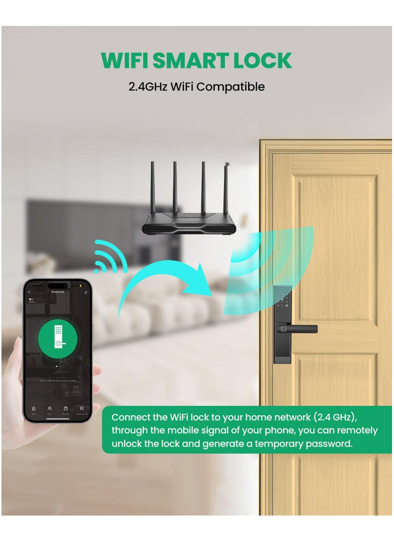 Smart Door Lock,Biometric Fingerprint Door Lock, Keyless Entry Door Lock, Door Lock with Keypad, 240-4585 Mortise Smart Door Lock, Digital Door Lock with Handle, WiFi Door Lock with APP Control - pzsku/ZCC487A70A0761FD30716Z/45/_/1728356680/e08721b4-f5b6-4e06-abbf-264faf661dab