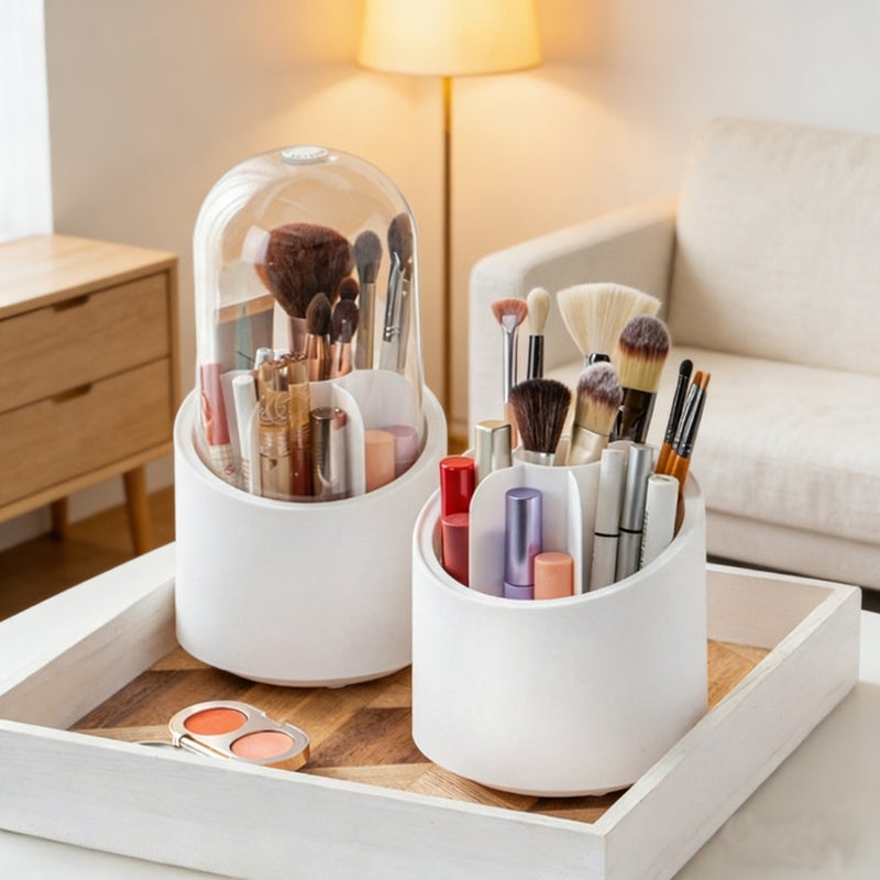 Aiyouhui Makeup Brush Storage Bucket Dust-Proof Transparent Acrylic Desktop Lipstick Cosmetics Storage Box High-End - Image 2