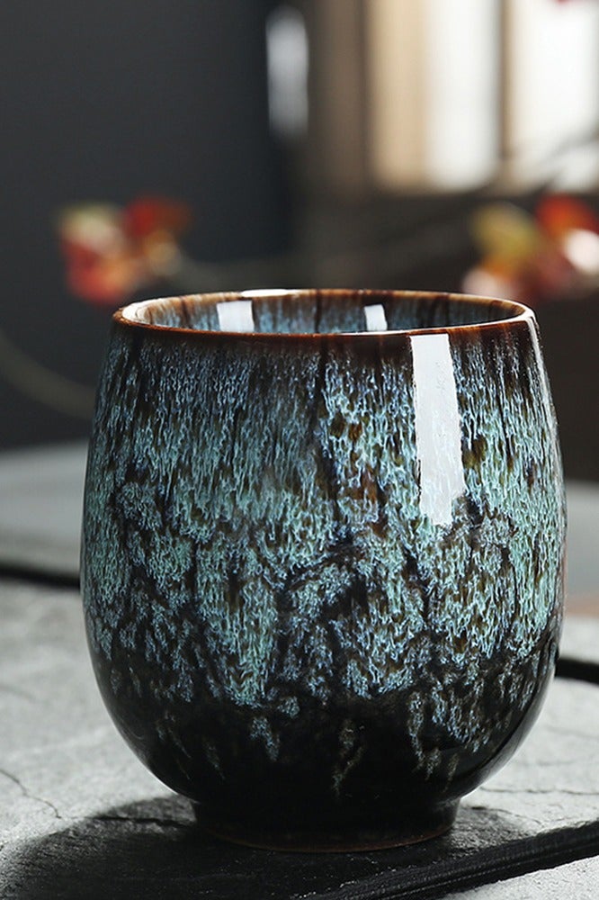 2pcs High-end Ceramic Chinese Kongfu Tea Cup Green Vintage Traditional Mate Cup Coffee Mug For Home Commerce Teahouse - Image 1