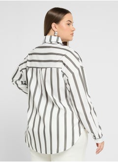 Ella Plus Striped Button Down Shirt  - Image 2