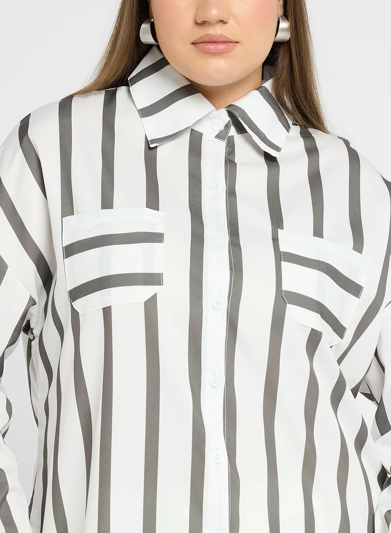 ايلا بلس Striped Button Down Shirt