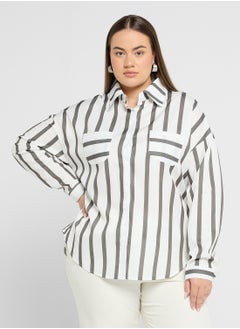Ella Plus Striped Button Down Shirt  - Image 1