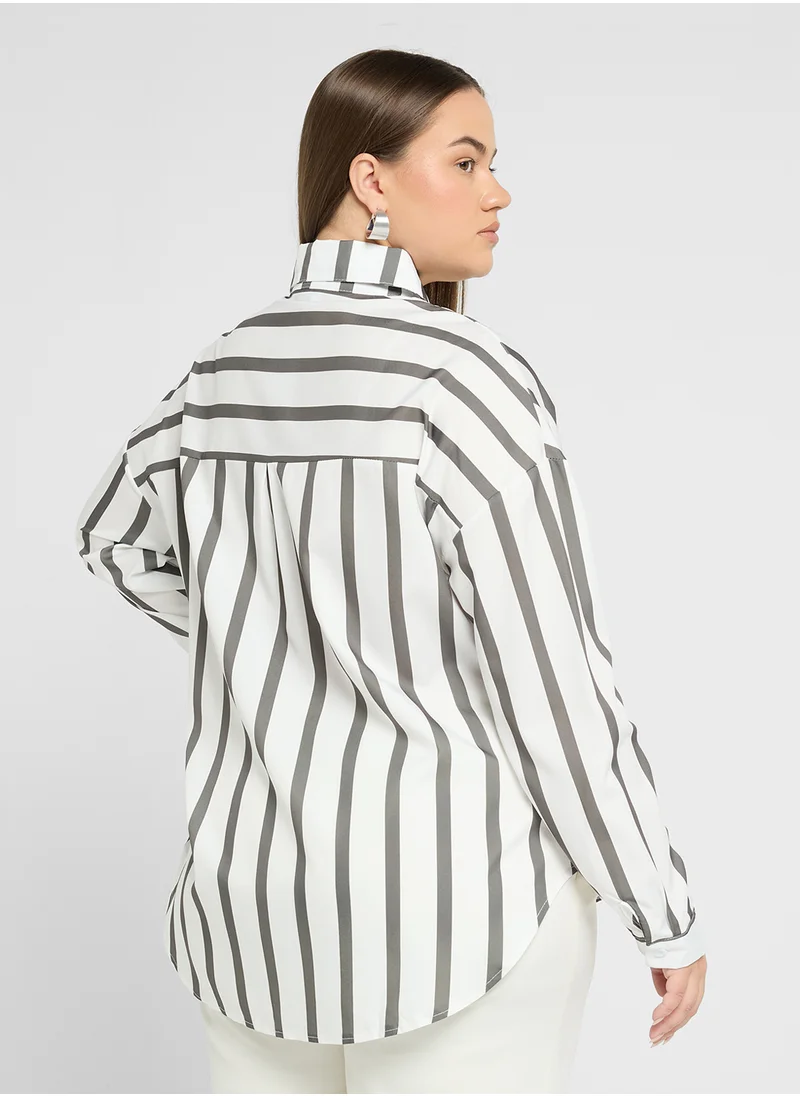 ايلا بلس Striped Button Down Shirt