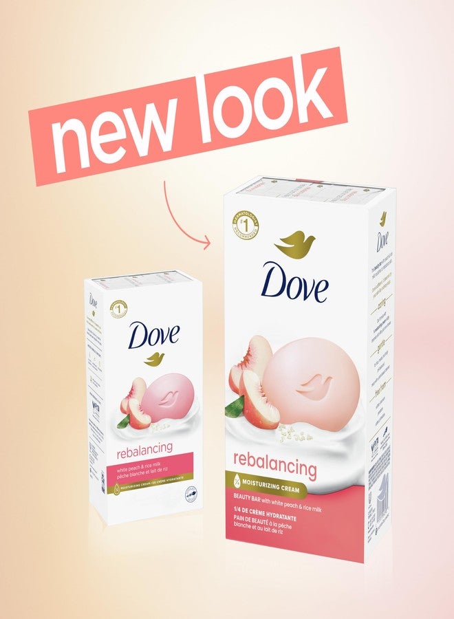 Dove صابون دوف الجمالي لإعادة التوازن بنكهة الخوخ الأبيض وحليب الأرز 6 قطع لبشرة مغذية ومرطبة، مع ¼ كريم مرطب بتركيبة نباتية، 3.75 أونصة - Image 2