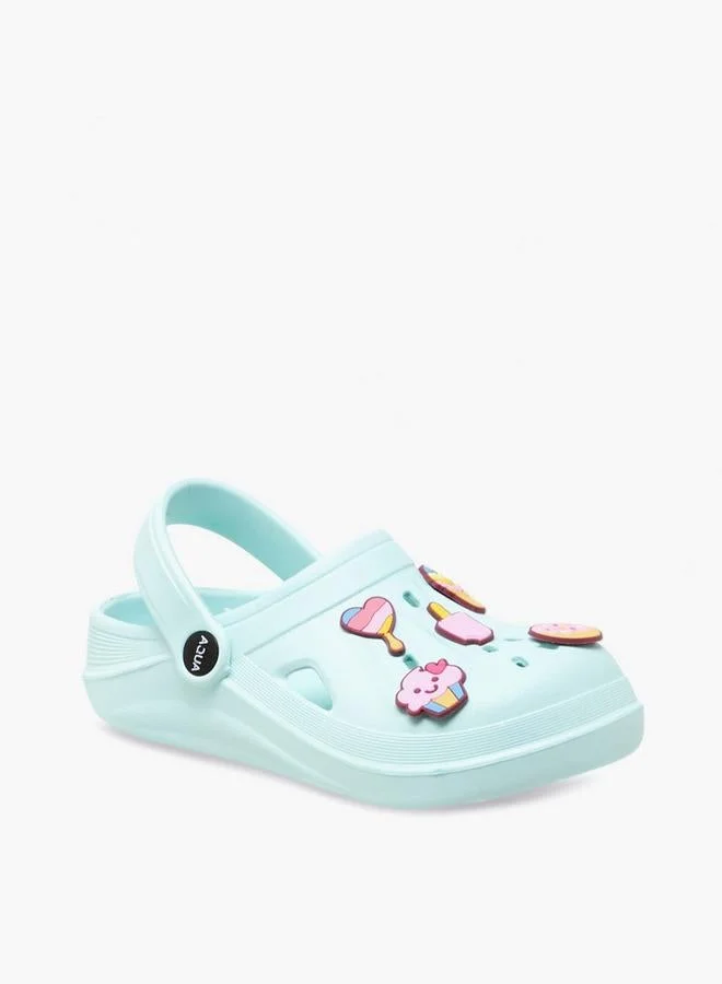 Aqua Girls Jibbitz Accent Clogs