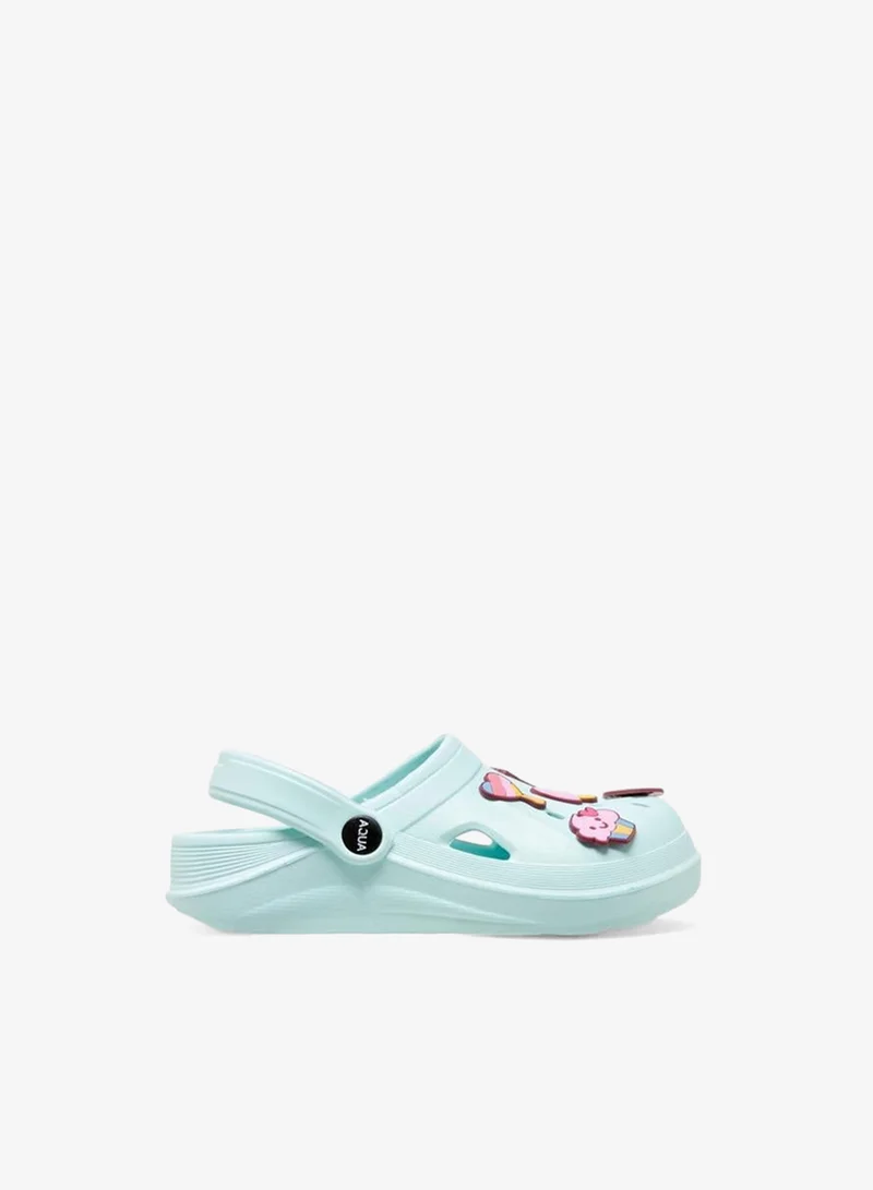 Aqua Girls Jibbitz Accent Clogs