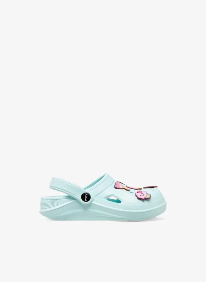 Aqua Girls Jibbitz Accent Clogs