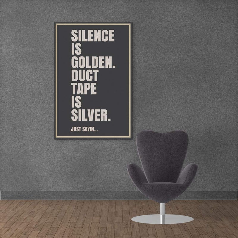 Inephos Silence is Golden Quote Poster | Funny Posters for Room (Size: 8 inch X 12 inch, Framed, Laminated Print) - Image 5