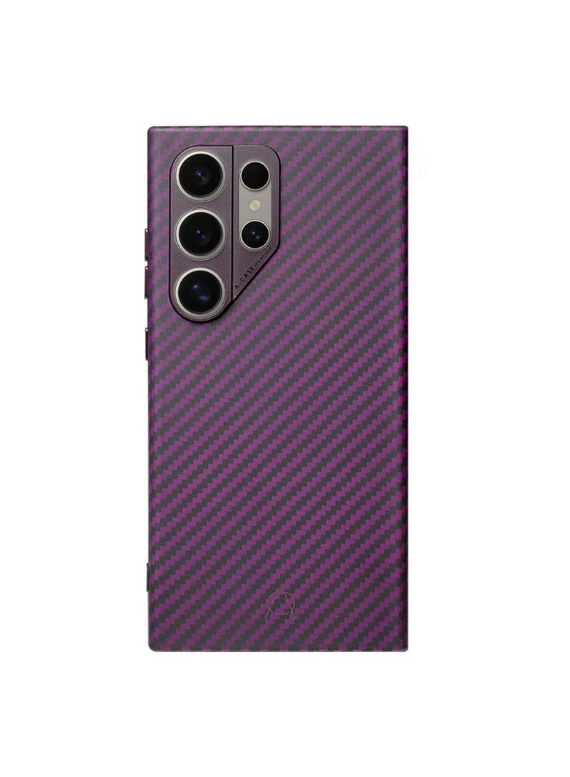 A-CASE for Samsung S24 Ultra Case Compatible with Magnetic, [Grade Drop Protection] Shockproof Protective Case for S24 Ultra 6.8 inch, 1500D Aramid Fiber Made Cover - Purple - Image 2
