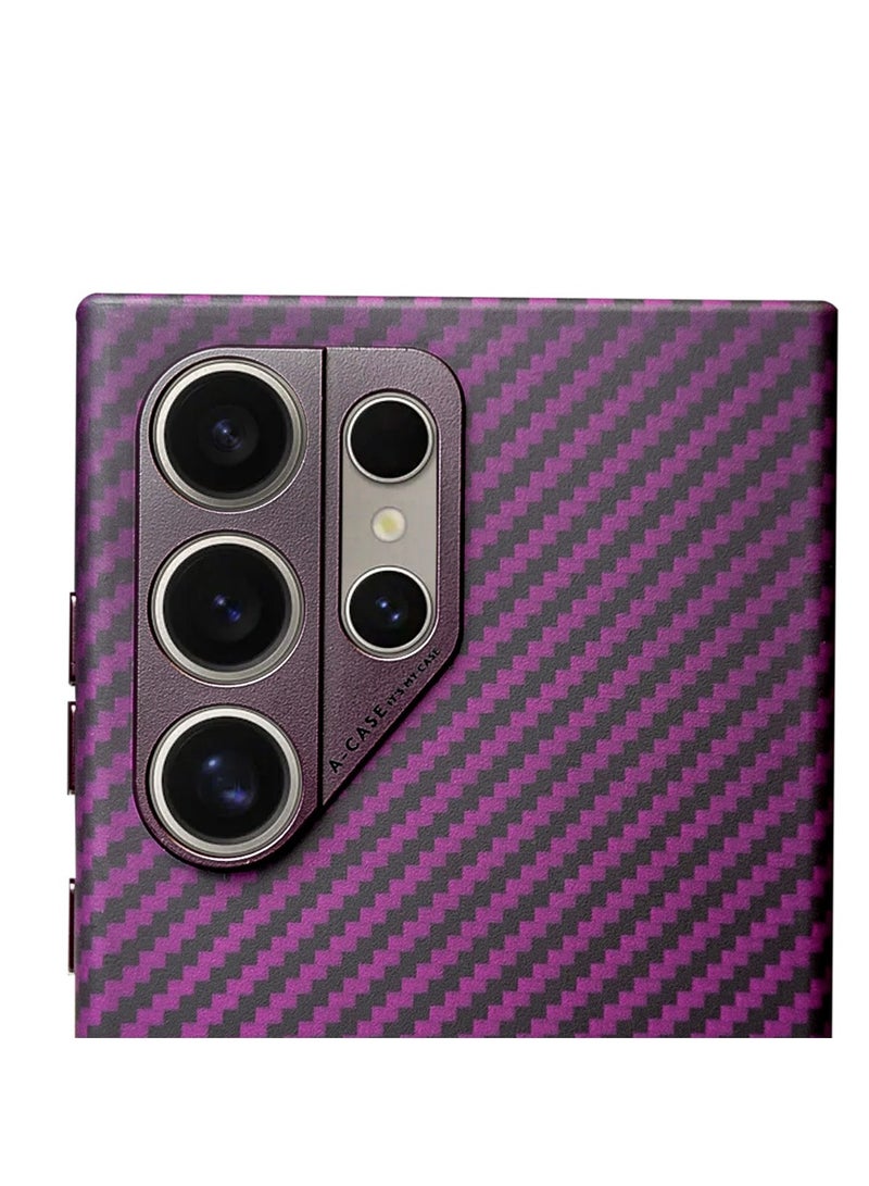 A-CASE for Samsung S24 Ultra Case Compatible with Magnetic, [Grade Drop Protection] Shockproof Protective Case for S24 Ultra 6.8 inch, 1500D Aramid Fiber Made Cover - Purple - Image 4