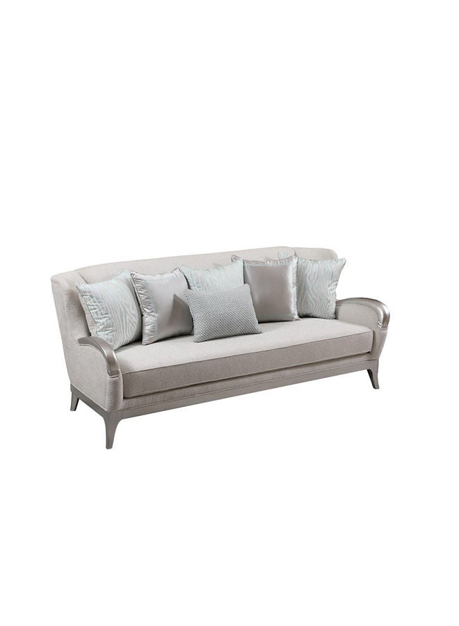DANUBE HOME Busselton 3 Seater Fabric Sofa Three Seat Sofas Living Room Furniture For Home L 230 x W 91 x H 99 cm Grey - Image 1