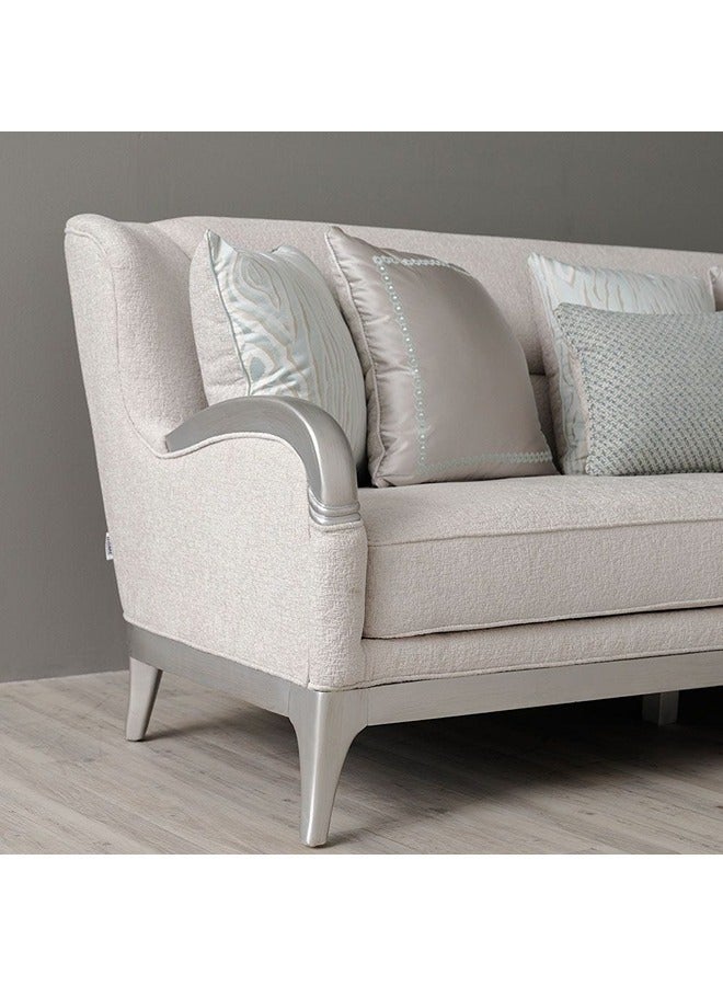 DANUBE HOME Busselton 3 Seater Fabric Sofa Three Seat Sofas Living Room Furniture For Home L 230 x W 91 x H 99 cm Grey - Image 4