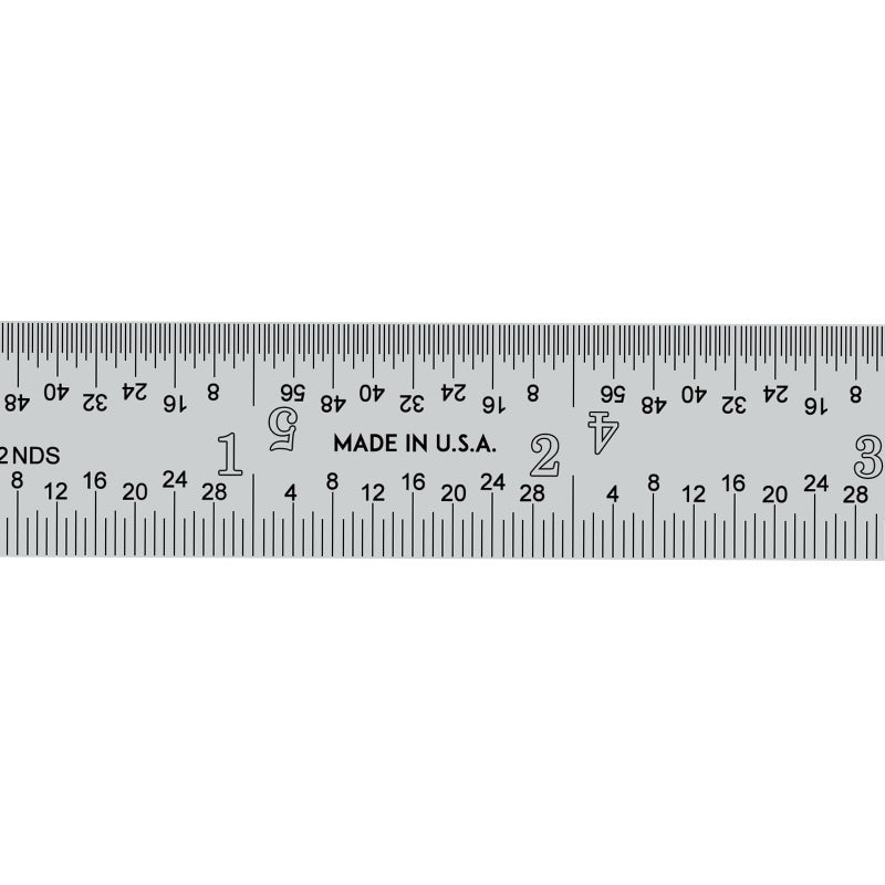 PEC Tools 6 Inch Machinist Pocket Ruler - Stainless Steel Rigid Ruler, 32nds and 64ths Graduations on Front, Decimal Equivalents Chart on Back, Made in USA - Image 3